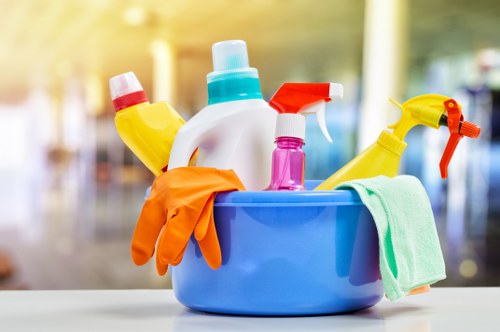 Domestic cleaner working in a Paddington flat with tidy living room surfaces