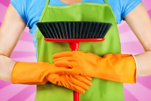Professional cleaners maintaining a shared workspace in Paddington